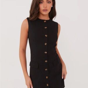 Peppermayo Black Button-Down Dress